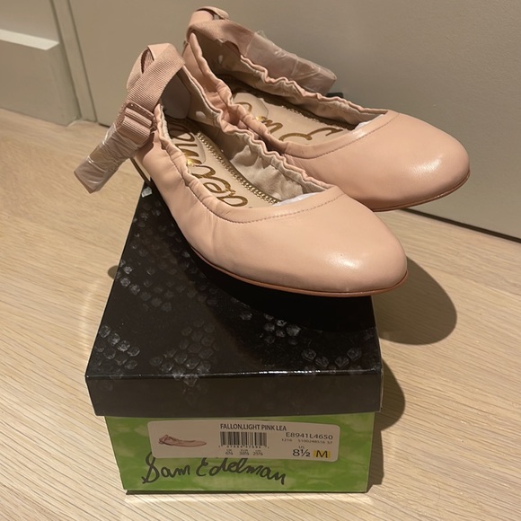 Sam Edelman “Fallon” *Brand new* ribbon wrap pink leather ballet flats - Picture 2 of 4